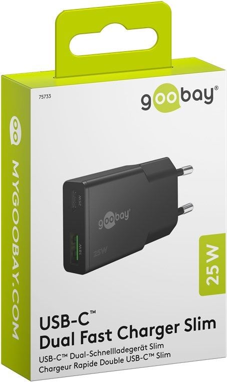 Goobay Dual, Indendørs, Vekselstrøm, 12 V, Sort