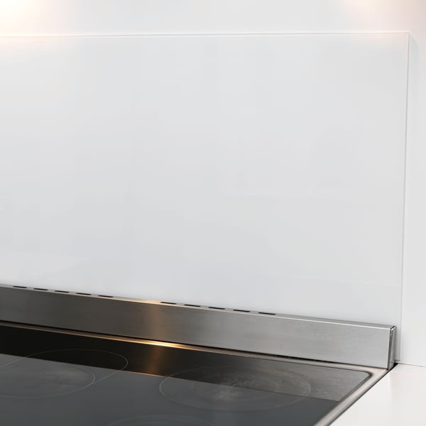 Splashback 60 x 65 cm. Glas med metal bagplade. PURE WHITE