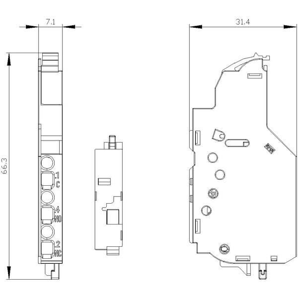 Siemens 3VA9988-0AB35 Effektkontakt-tilbehør 1 stk (B x H x T) 7 x 56 x 30 mm
