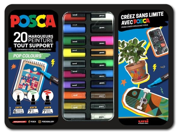 POSCA Metal Tin, 20 ass. Pop Colours