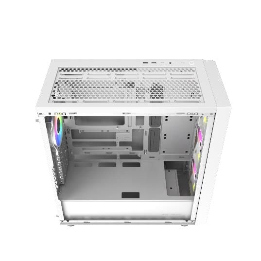 Cooler Master MasterBox 600 Lite - Mid tower - utökad ATX - genomskinlig sidopanel (härdat glas) - ingen strömförsörjning (ATX) - vit - USB/ljud