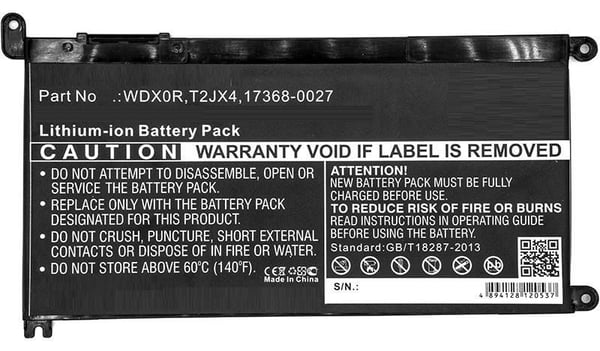 CoreParts - Akut ja paristot - Litiumion - 3650 mAh - 41.6 Wh - lajittelu - Dell Inspiron 13 53XX, 15 55XX, 17 57XX; Latitude 13 3379, 3189; Vostro...