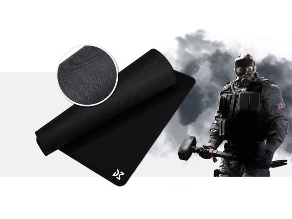 Dream Machines DM XL, Sort, Monokromatisk, Mikrofiber, Gummi, Antiskliunderlag, Musematte til gaming