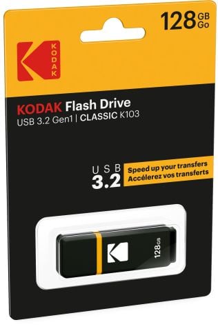 Kodak K103 - USB-muistitikku - 128 GB - USB 3.0 - lajittelu, gul