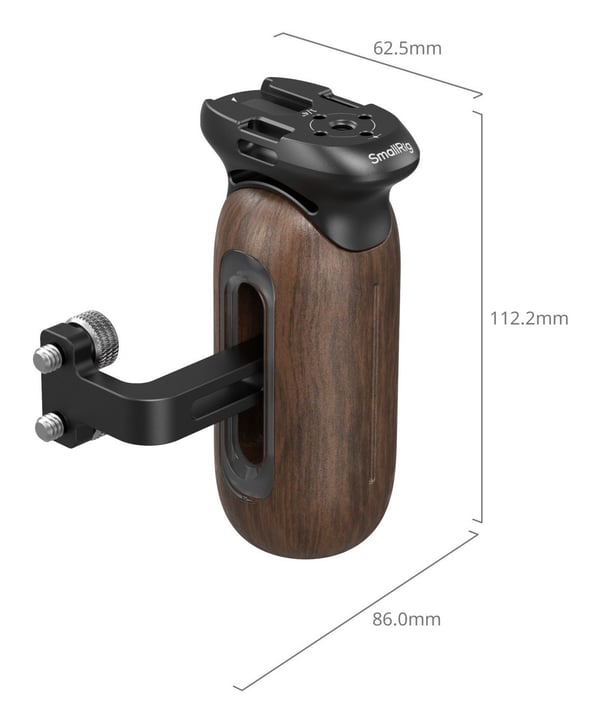 SmallRig 5237, Håndgreb til digitalt kamera, Universel, Sort, Træ, Aluminium, Træ, 86 mm, 62,5 mm