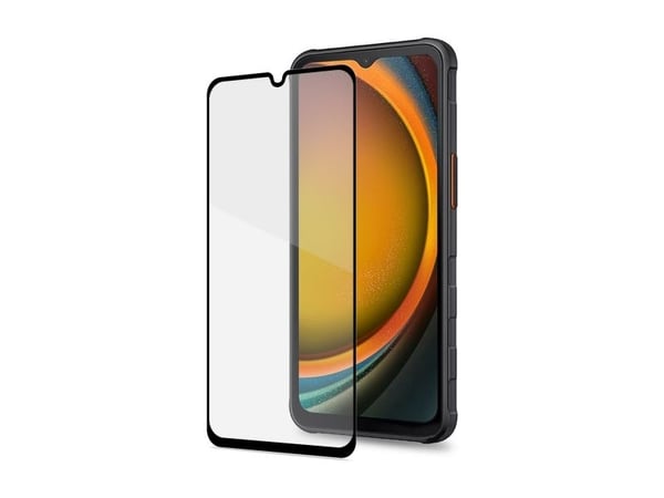 Celly FULLGLASS1070BK, Samsung, Galaxy Xcover7, Naarmuuntumisenkestävä, musta, Läpinäkyvä, 1 kpl
