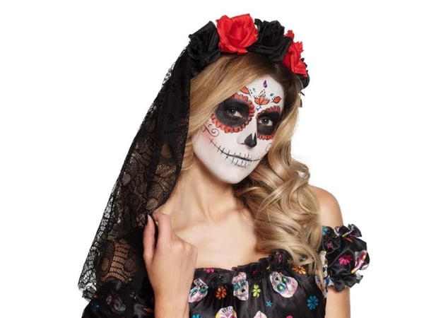 Boland 97064, Fancy dress tiara, Adult, Female, Polyester, Polypropylene (PP), Black, Red, 50 g