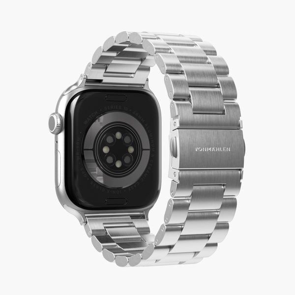 Vonmählen Link Bracelet 2, Hihna, Älykello, Hopea, Apple, Apple Watch, Ruostumaton teräs