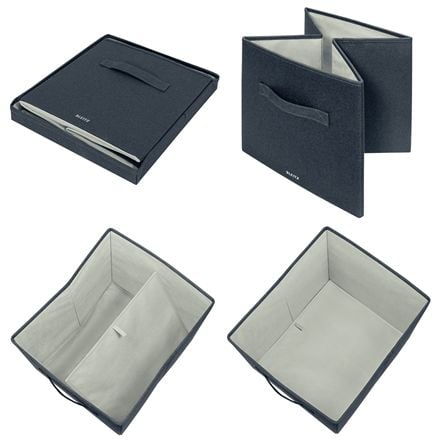 Leitz Fabric Storage - Förvaringsbox - large - sammetsgrå (paket om 2)