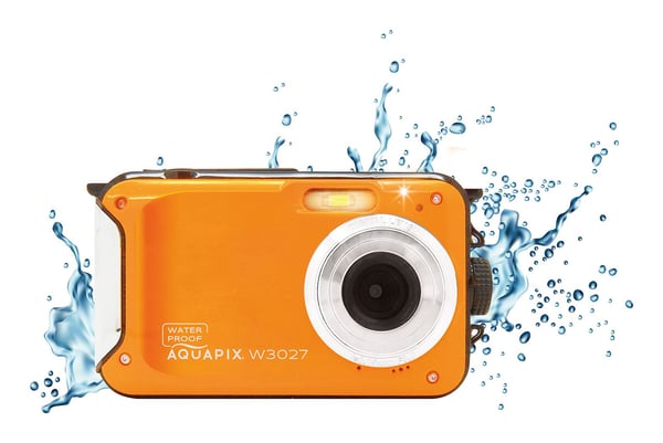 Easypix Aquapix W3027 Wave - Digitalkamera - kompakt - 5.0 MP / 30.0 MP (interpolerat) - 1080i - undervatten upp till 3 m - mörkorange