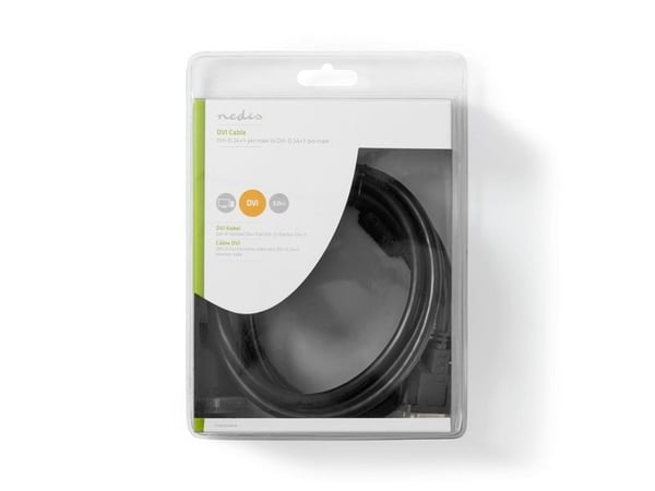 Nedis CCGB32000BK30, 3 m, DVI-D, DVI-D, Hankjønn, Hankjønn, Sort