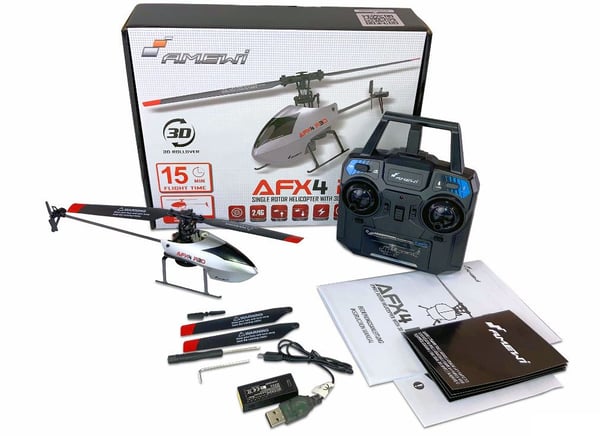 Amewi RC helikopteri AFX4 R3D Li-Po akku 300mAh hopea/14+