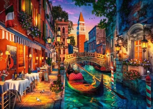 Ravensburger Puzzle 12001439 - Canal Cruise in Venice - 1000 palan palapeli aikuisille ja yli 14-vuotiaille lapsille