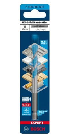 Bosch 2 608 900 581, Rotasjons hammer, Hammer drill bit, 8 mm, 100 mm, Betong, Stein, 5 cm