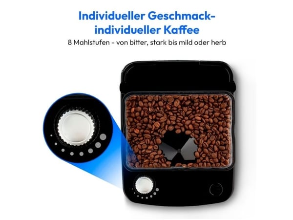 MEDION MD 19911, Kaffebrygger (drypp), 1 l, Kaffe bønner, Innebygd kaffekvern, 1000 W, Sort