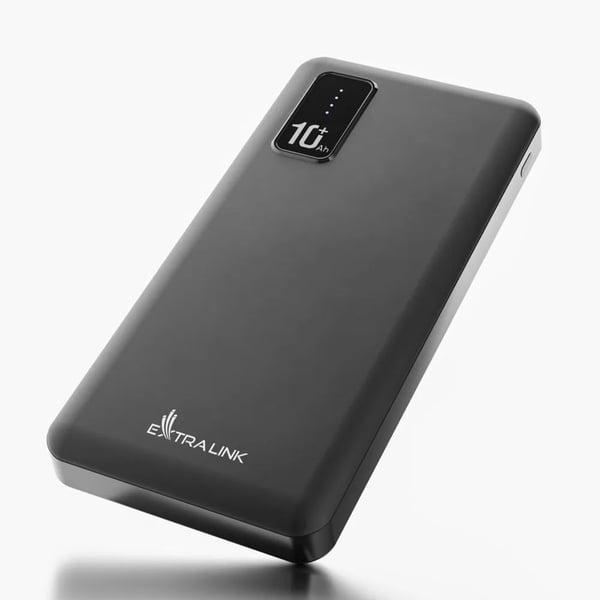 Extralink EPB-098B - Powerbank - 10000 mAh - 2,1 A - 2 utgångskontakter (USB) - svart