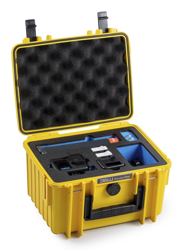 B&W Cases PP.66.GoPro13, Kova kotelo, Keltainen, Polypropeeni (PP), Vaahto, Yksivärinen, 6,6 L