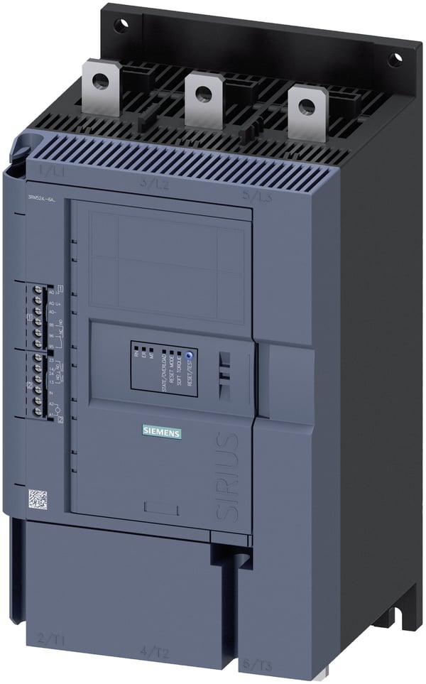 Siemens 3RW5247-6AC04 3RW52476AC04 Pehmokäynnistysyksikkö Moottorin teho 400 V:n jännitteellä 250 kW Moottorin teho 230 V:n jännitteellä 132 kW 200...