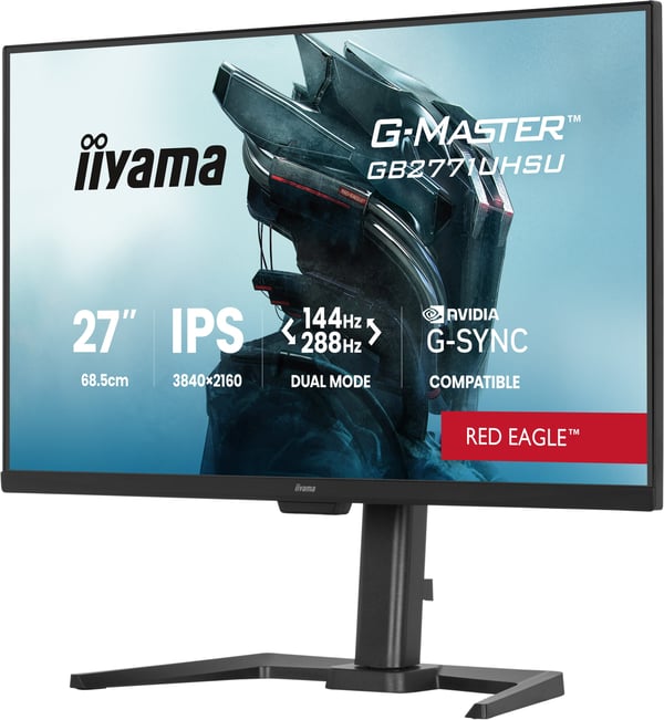 iiyama G-MASTER Red Eagle GB2771UHSU-B1 - LED-skjerm - gaming - 27" - 3840 x 2160 4K @ 144 Hz - IPS - 450 cd/m² - 1500:1 - 0.8 ms - 2xHDMI, Display...