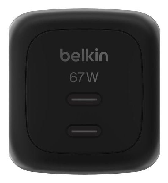 Belkin BoostCharge Pro - Strømadapter - GaN - 67 watt - Fast Charge, PD 3.1/PPS - 2 utgangskontakter (2 x USB-C) - svart