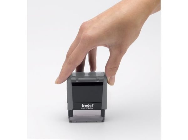 Trodat 4912 OFFICE PRINTY, Blekkgjør seg selv, Tekst-/datostempel, 17 x 46 mm, Sort, Grå, CO2 compensated, 63 mm