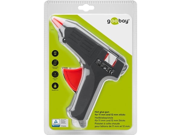 Goobay 59176, Varm limpistol, Svart, Keramikk, Glass, Lær, Plast, Tre, 16 g/min, 4 min, Vekselstrøm