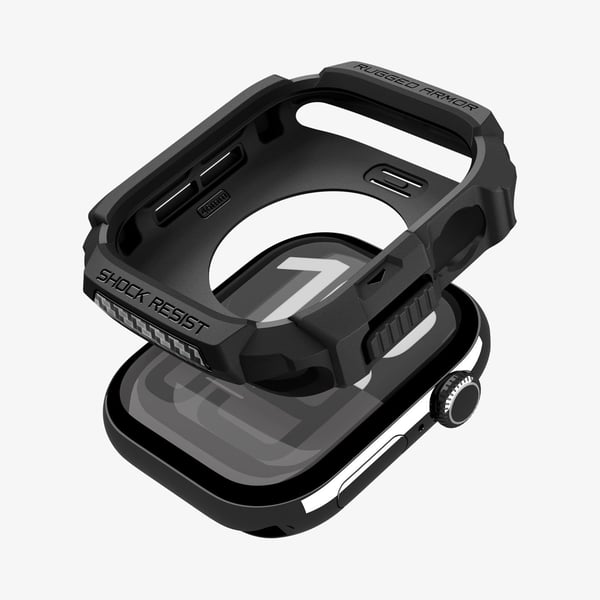 Spigen Rugged Armor 2, Ask, Smartwatch, Svart, Apple, Apple Watch 10/11 (42mm), Termoplastisk polyuretan (TPU)