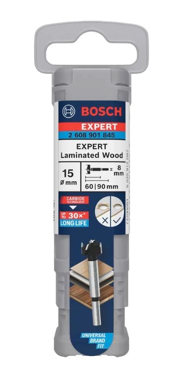 Bosch Expert 2 608 901 847, Drill, Forstner-bor, Høyrehåndsrotasjon, 1,8 cm, 90 mm, Laminert Panel
