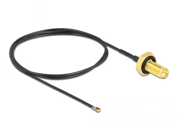 Delock - Antennekabel - SMA (hunn) skott til MHF 4L LK (hann) - 50 cm - 1.37 mm - koaksial - grå, svart