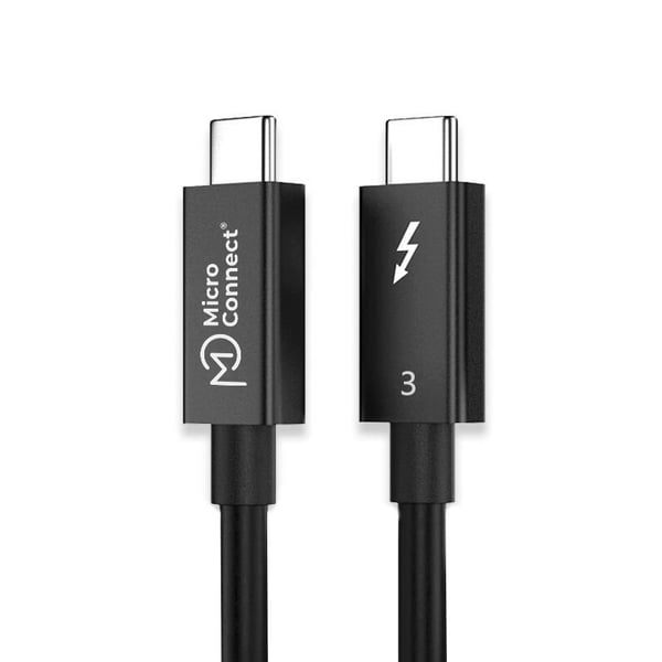 MicroConnect - Thunderbolt-kaapeli - 24-nastainen USB-C (han) til 24-nastainen USB-C (han) - USB 3.1 Gen 2 / Thunderbolt 3 - 50 cm - USB Power Deli...