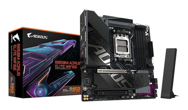 AORUS B850M ELITE WIFI6E - Hovedkort - micro ATX - Socket AM5 - AMD B850 Chipset - USB-C 3.2 Gen 2x2, USB-C 3.2 Gen2, USB 3.2 Gen 1, USB 3.2 Gen 2 ...