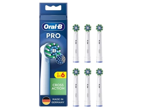 Oral-B Pro CrossAction kiinnitettävät harjat 6 kpl valkoinen