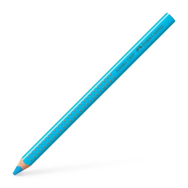 Fargeblyant, Faber-Castell Grip, JUMBO, lyseblå, trekantet - (12 stk.)