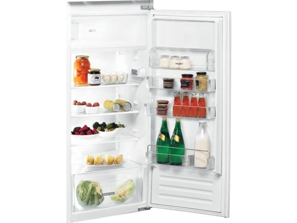 Whirlpool ARG 7342 - Kjøleskap med fryserboks - innebygd - fordypning - bredde: 56 cm - dybde: 56 cm - høyde: 122.5 cm - 189 liter - Klasse E - inox