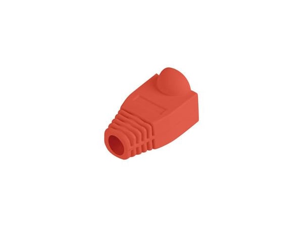 Lanberg - Nätverkskabelsko - strain relief, RJ-45 - röd (paket om 100)