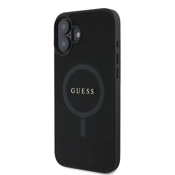 Dėklas Guess GUHMP16SPSAHMCK iPhone 16 6.1" juoda/juodas hardcase Saffiano Classic Logo MagSafe