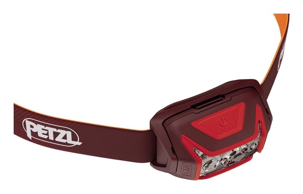Petzl Actik Core, Taskulamppu otsanauhalla, musta, Painikkeet, Akkutaso, IPX4, LED