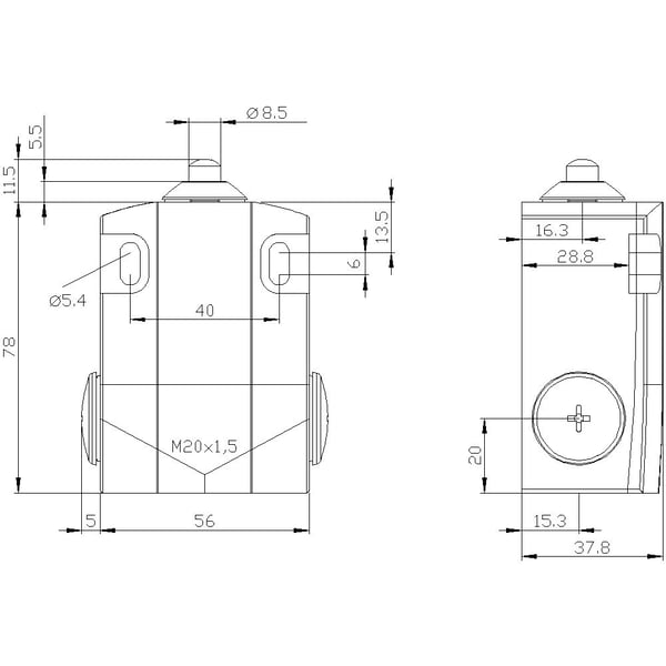 Siemens 3SE51220KB01 3SE5122-0KB01 Asentokytkin 6 A, kupumäinen iskuri, ruostumattomasta teräksestä valmistettu iskuri, IP66, IP67, 1 kpl, metalli,...