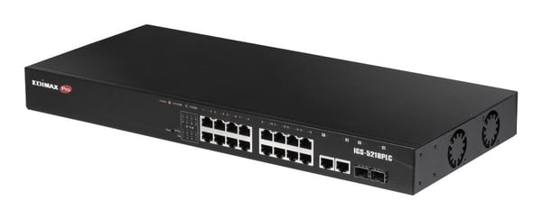 Edimax Pro IGS-5218PLC - Switch - industrial, Surveillance, VLAN, PoE+, Web, Smart - smart - 16 x 10/100/1000 (PoE+) + 2 x kombo Gigabit SFP/RJ-45 ...