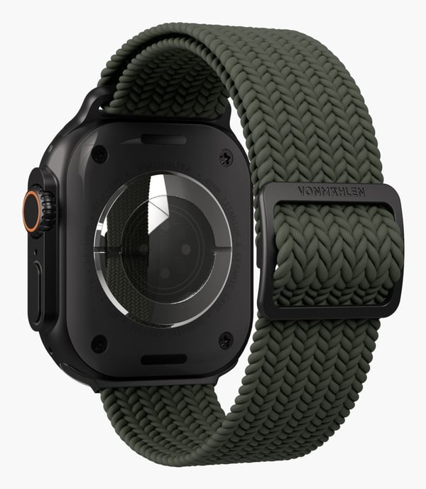 Vonmählen AWS00196, Band, Smartklokke, Svart, Oliven, Apple, Apple Watch, Nylon