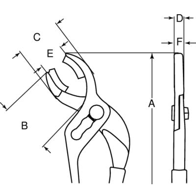 Bahco Liittopihdit, liukuliitospihdit, 3,8 cm, 6,5 cm, 8 mm, PVC, teräs, oranssi