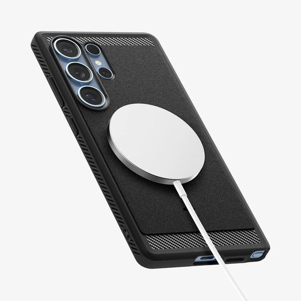 Spigen Rugged Armor, Suojus, Samsung, Galaxy S25 Ultra, 17,5 cm (6.9"), musta