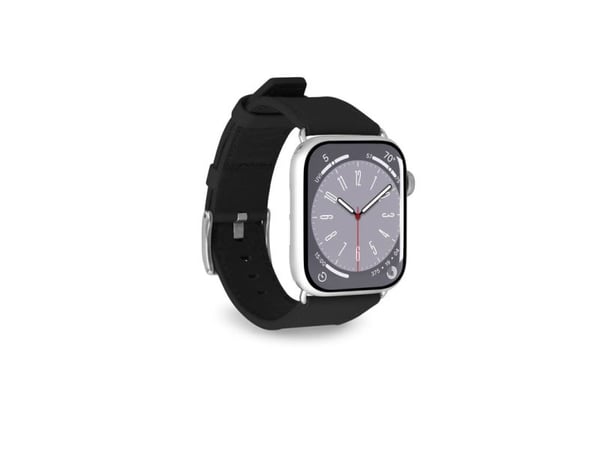 PURO PUAW40ECLASSICBLK, Klokkereim, Apple, Apple Watch, Lær, Metall, Sølv
