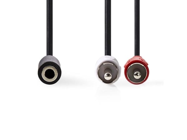 Nedis CAGB22255BK02, 2 x RCA, Hankjønn, 3.5mm, Hunkjønn, 0,2 m, Sort