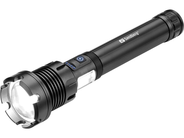 Sandberg Survivor 7in1 Torch Powerbank 10000, Käsikokoinen taskulamppu, musta, Alumiini, LED, 2 lamppua, 500 lm