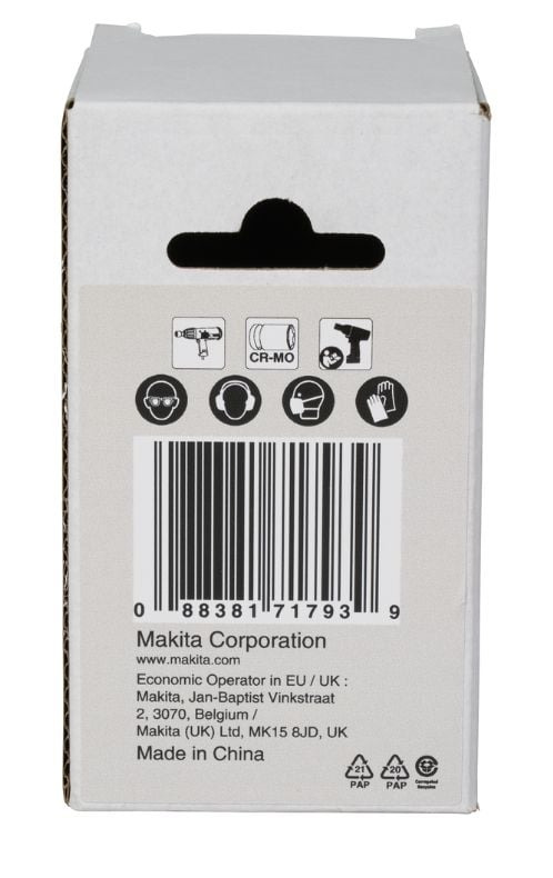 Makita E-22327, Kraftpipe, Svart, 1 hoder, 3/8", Metrisk, 36 mm