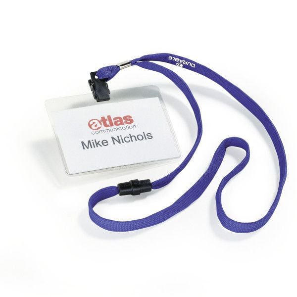 Durable 813907, Nimikyltti, Vaakataso, Tekstiili, Sininen, Läpinäkyvä, 9 cm, 6 cm