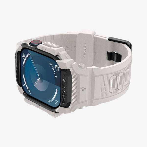 Spigen Rugged Armor Pro, Ask, Smartwatch, Beige, Apple, Apple Watch 10 (42mm), Termoplastisk polyuretan (TPU)