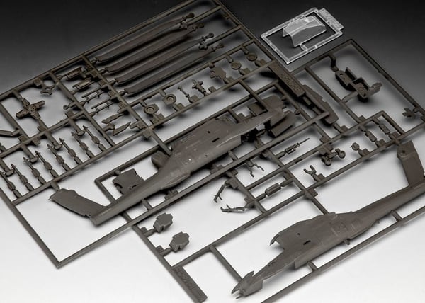 Revell AH-64A Apache, Helikoptermodell, Monteringssats, 1:100, AH-64A Apache, Plast, Avancerade