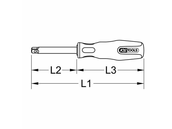 KS Tools 962.1465 9621465 9621465 Nelikulmainen kahva 1 kpl